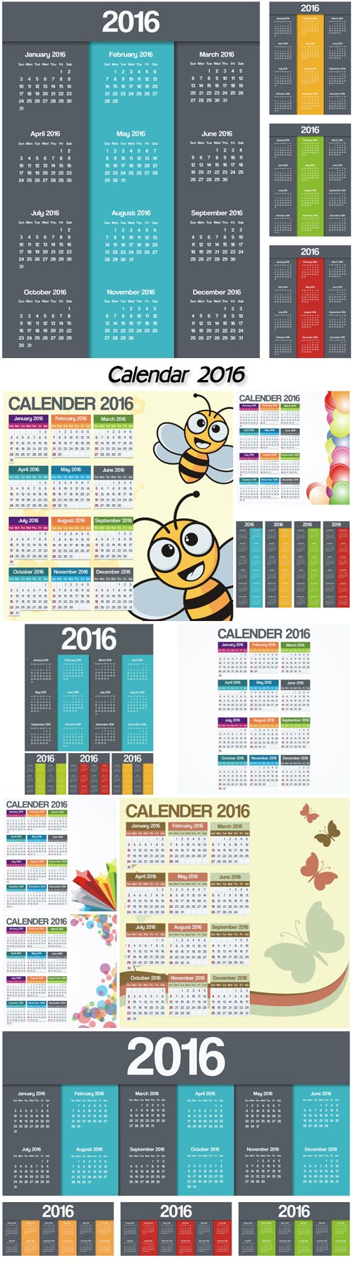 Calendar 2016, new year