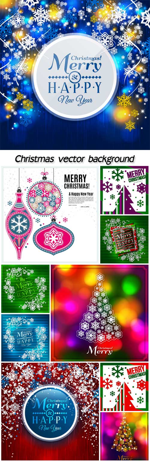 Christmas vector trees with shining
