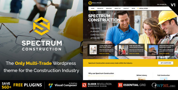 Spectrum v2.0.2 - Multi-Trade Construction Business Theme
