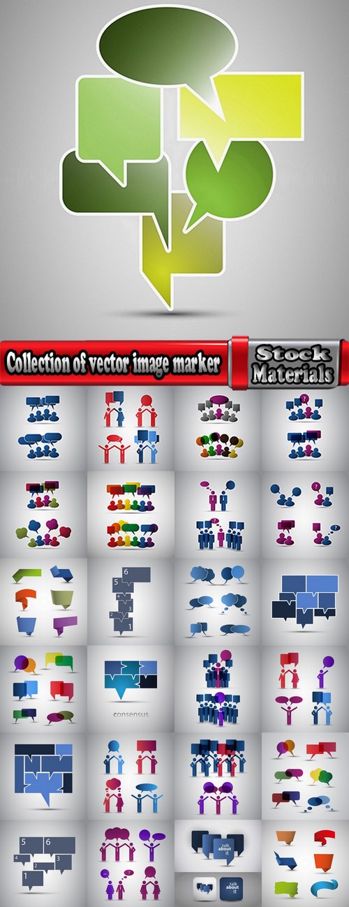 Collection of vector image marker mark label sticker infographics 25 EPS