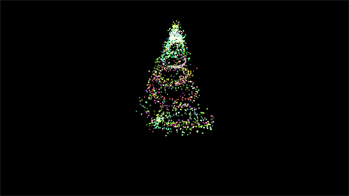 Appearing Colored Abstract Christmas Tree