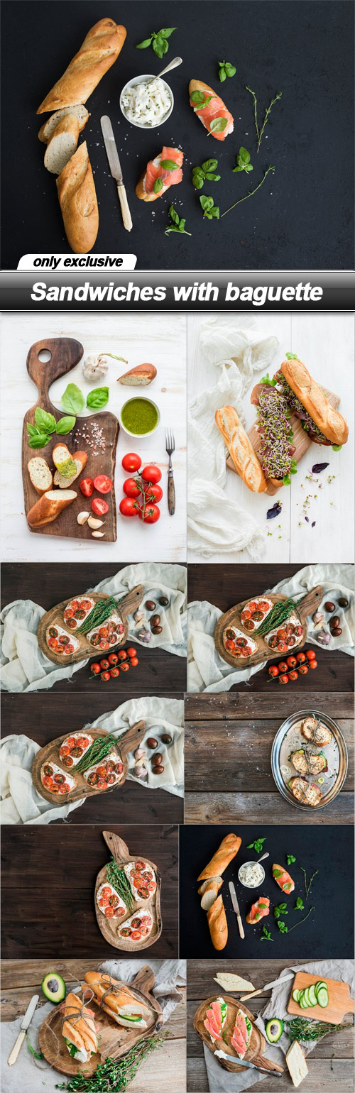 Sandwiches with baguette - 10 UHQ JPEG
