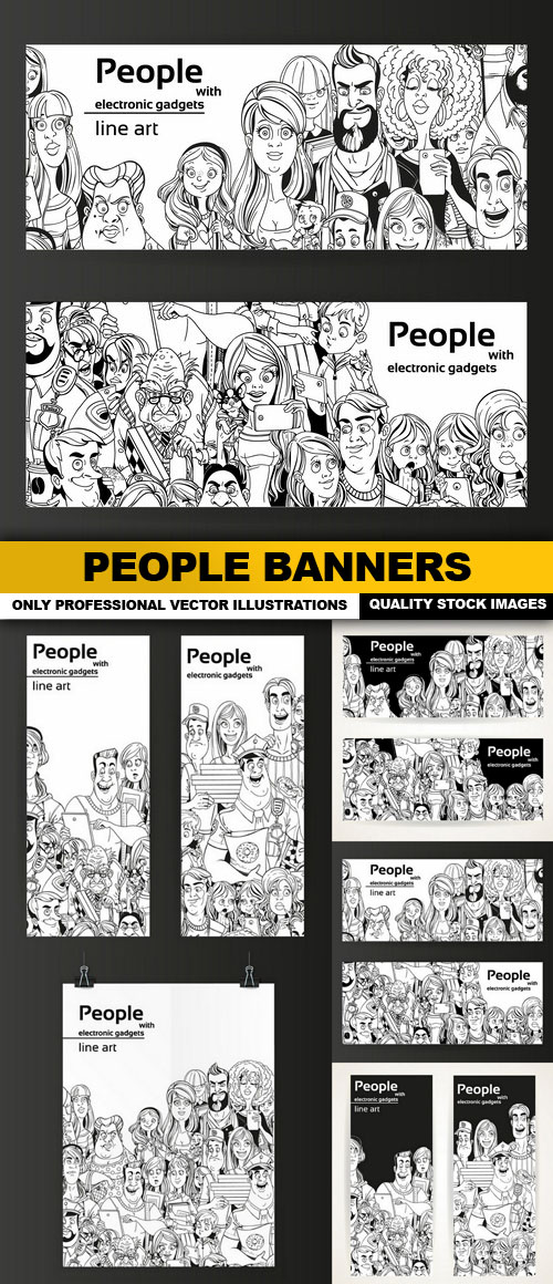 People Banners - 5 Vector