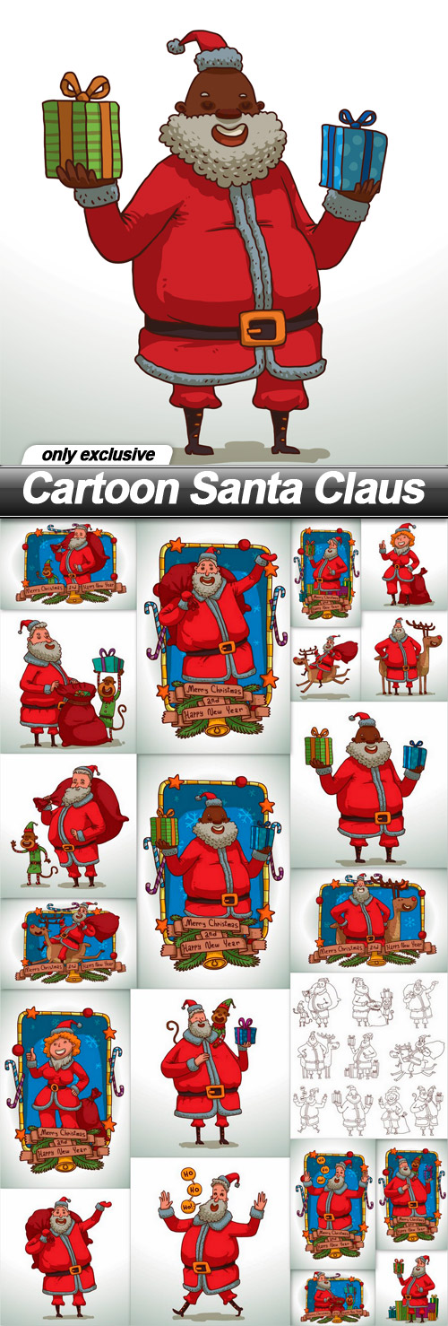 Cartoon Santa Claus - 21 EPS