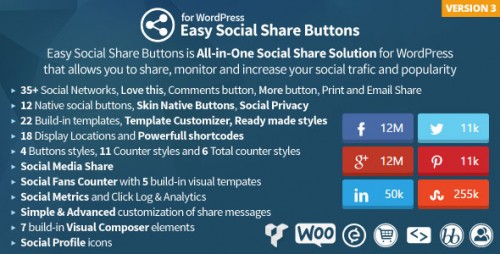 Nulled Easy Social Share Buttons for WordPress v3.2.5 product