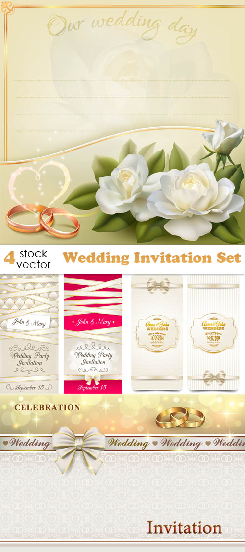 Vectors - Wedding Invitation Set