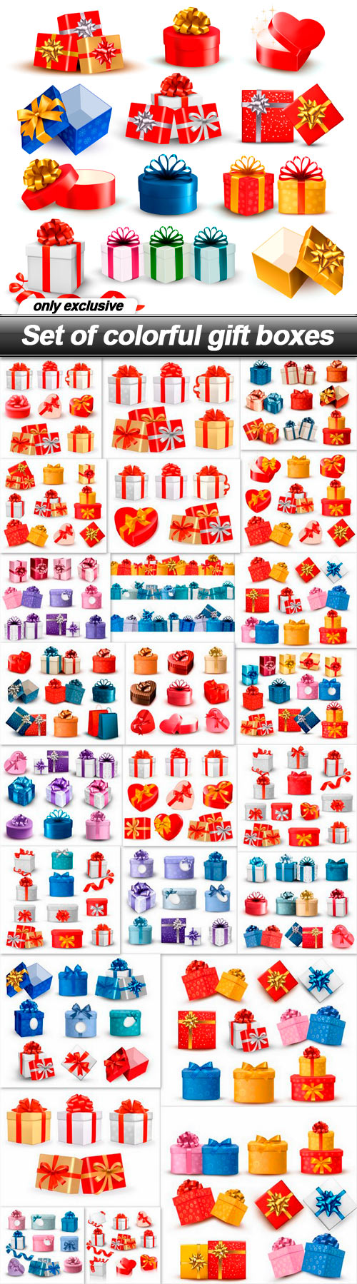 Set of colorful gift boxes - 25 UHQ JPEG