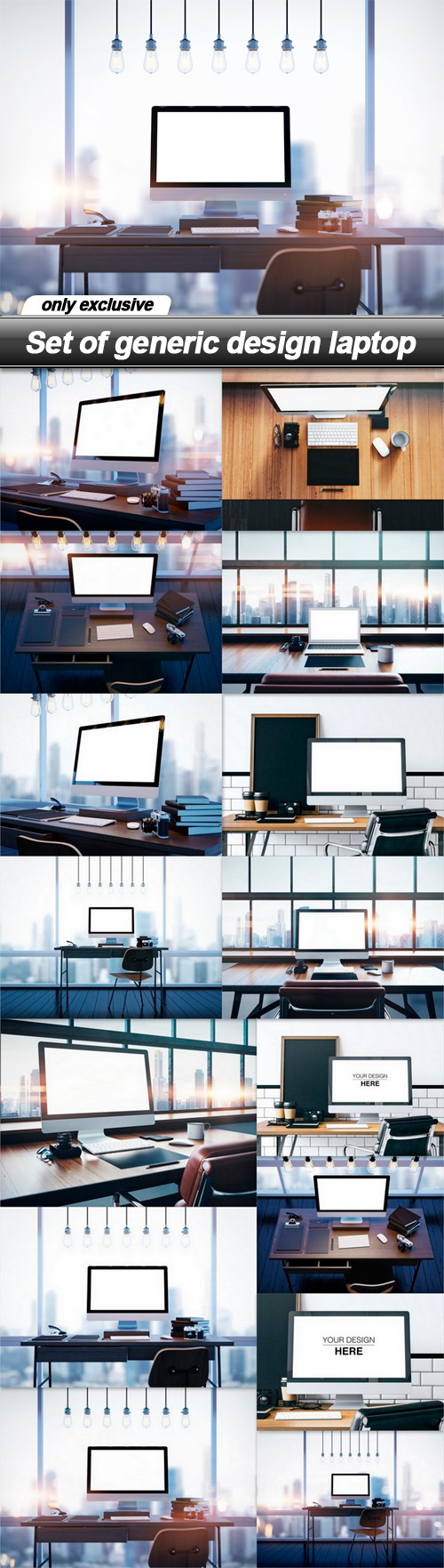 Set of generic design laptop - 15 UHQ JPEG