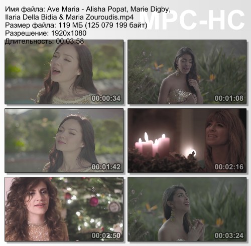 Alisha Popat, Marie Digby, Ilaria Della Bidia & Maria Zouroudis - Ave Maria (2016) HD 1080