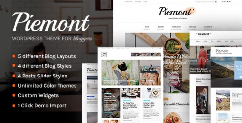 Nulled Piemont v1.2.3 - Premium Responsive WordPress Blog Theme pic