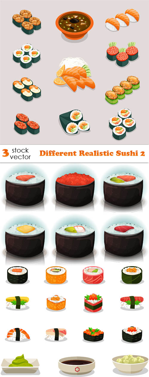 Vectors - Different Realistic Sushi 2