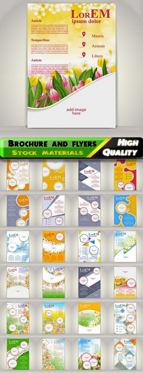 Brochure and flyers template design in vector from stock #77 - 25 Eps