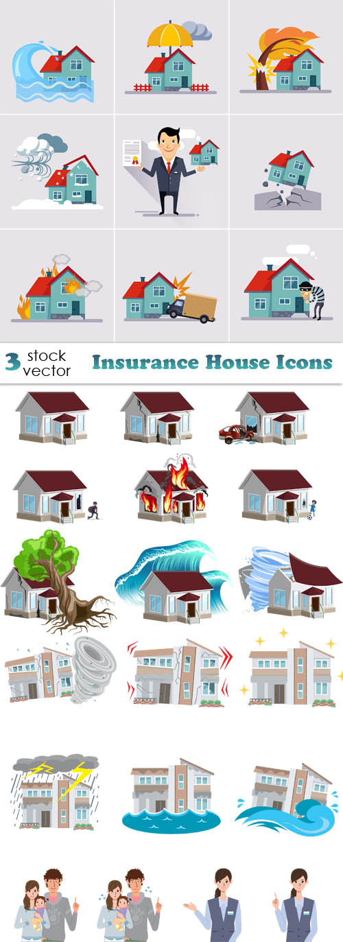 Vectors - Insurance House Icons