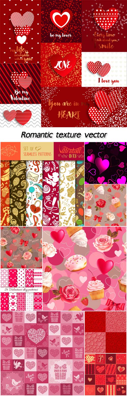 Romantic texture vector, valentines day