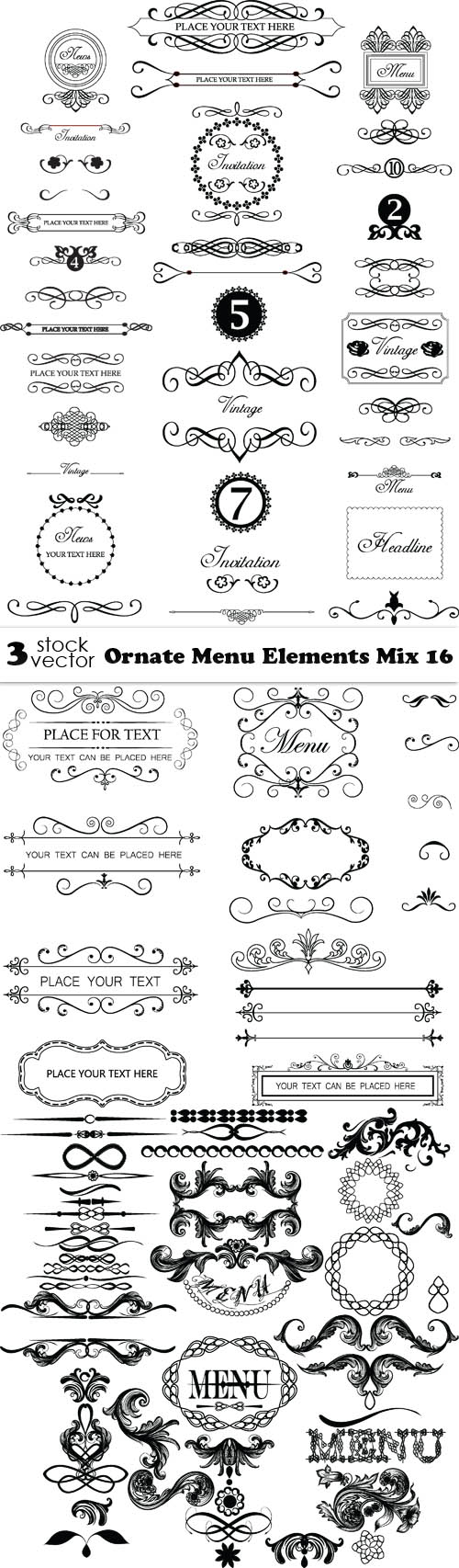 Vectors - Ornate Menu Elements Mix 16