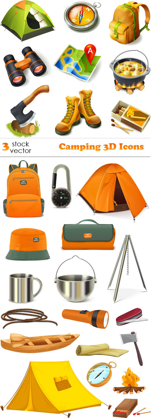 Vectors - Camping 3D Icons
