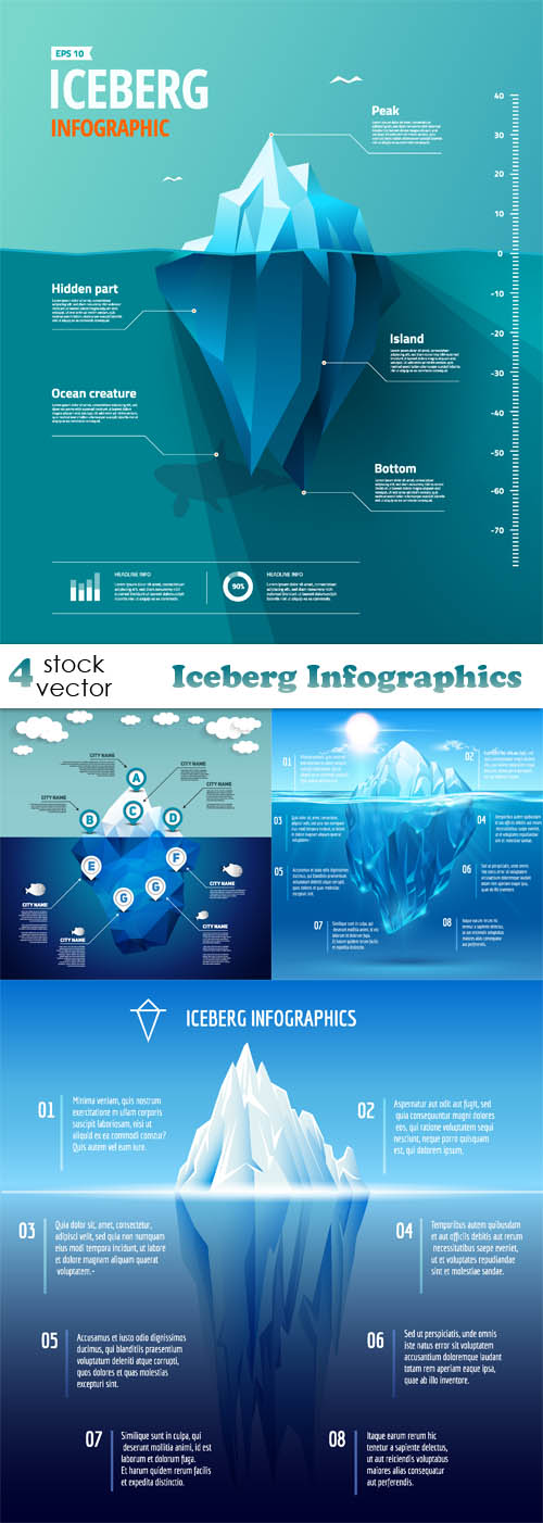 Vectors - Iceberg Infographics