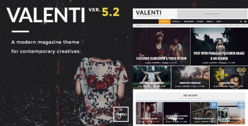 NULLED Valenti v5.2 - WordPress HD Review Magazine News Theme product snapshot
