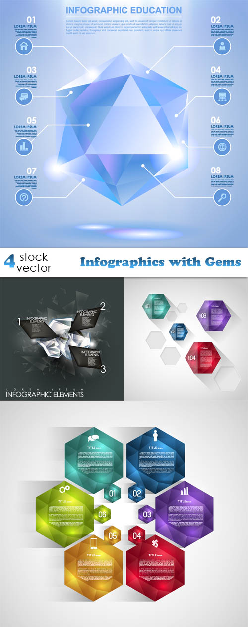 Vectors - Infographics with Gems