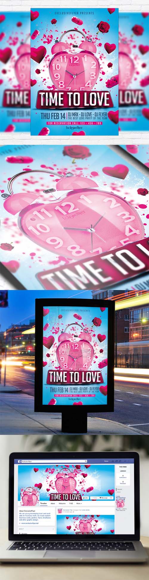 Flyer Template - Time to Love + Facebook Cover