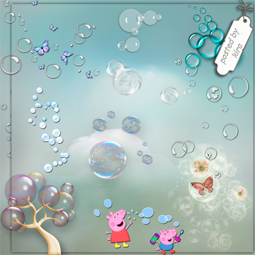 Клипарт - Пузыри, пузырьки на прозрачном фоне