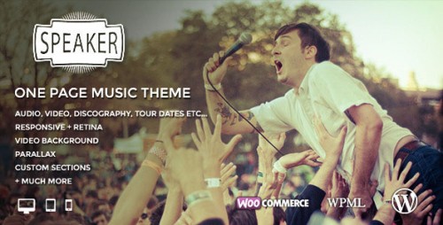Nulled Speaker - One Page Music WordPress Theme  