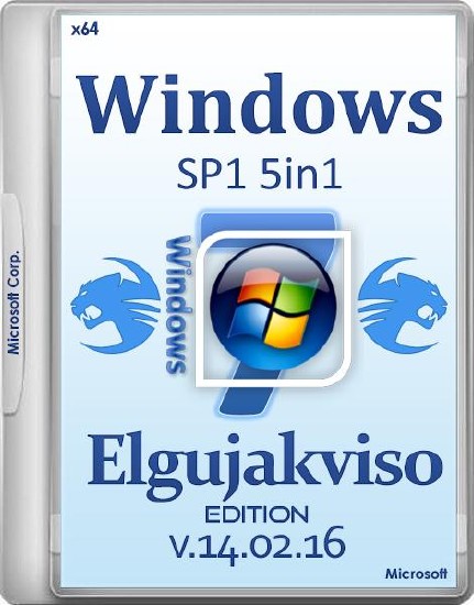 Windows 7 SP1 5in1 Elgujakviso Edition v.14.02.16 (x64/RUS)