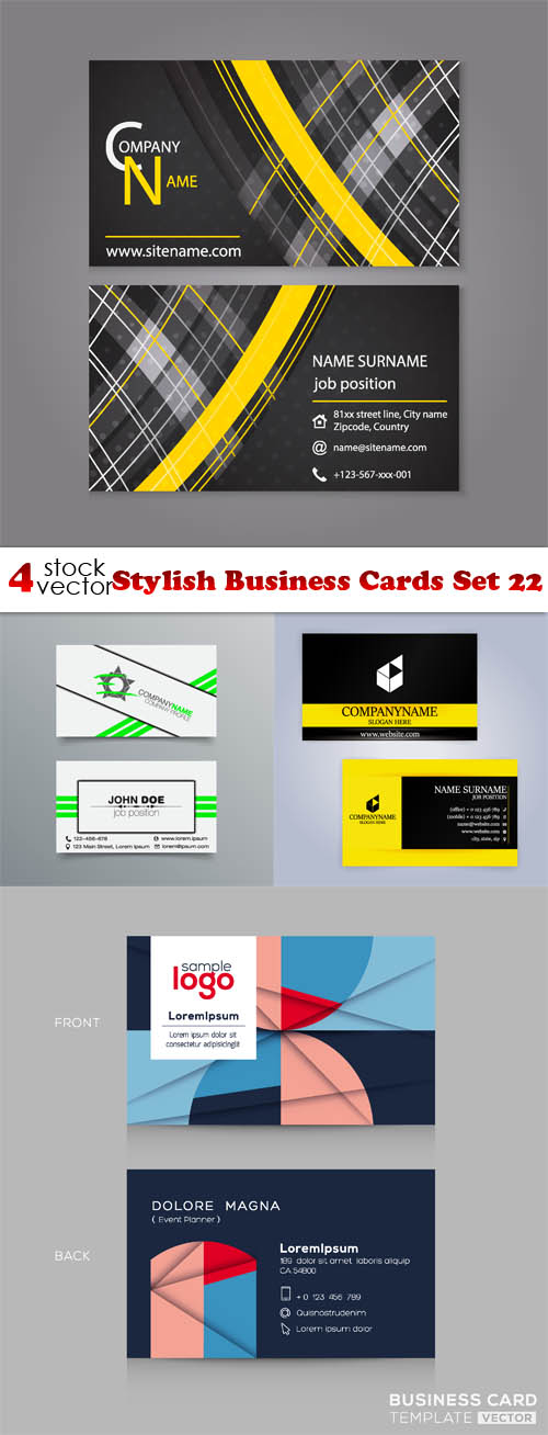Vectors - Stylish Business Cards Set 22