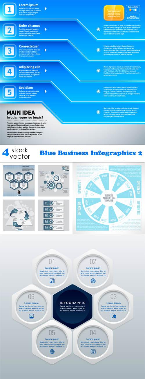 Vectors - Blue Business Infographics 2