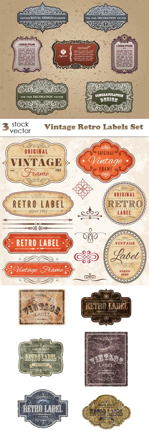 Vectors - Vintage Retro Labels Set