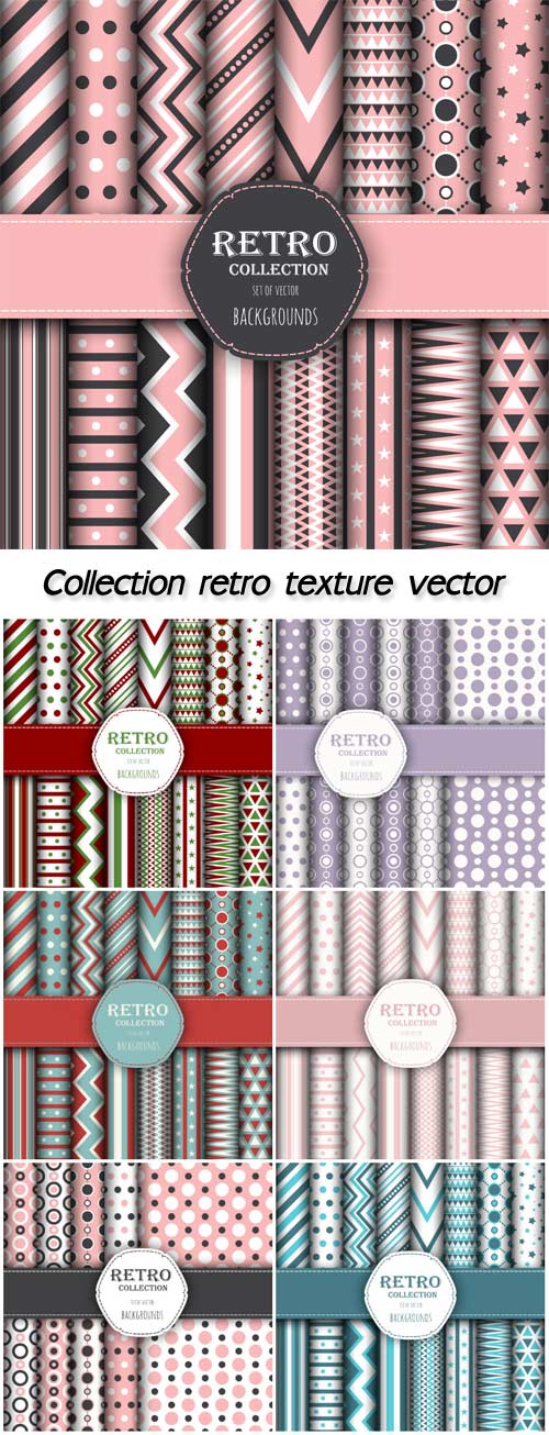 Collection retro texture vector
