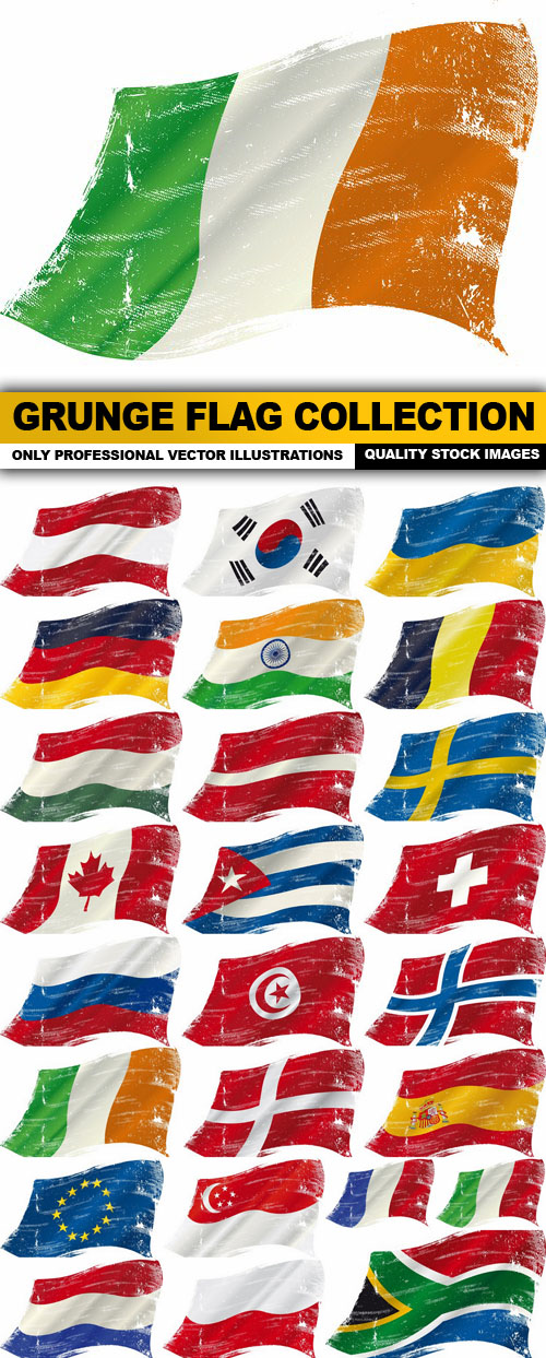 Grunge Flag Collection - 25 Vector