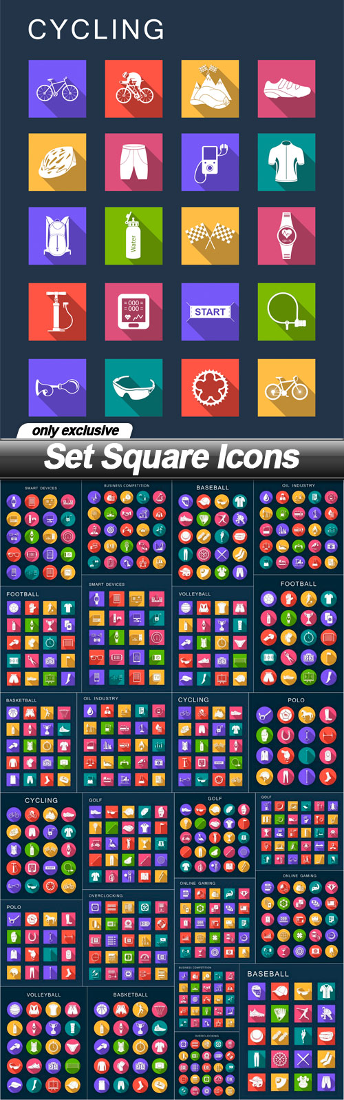 Set Square Icons - 25 EPS