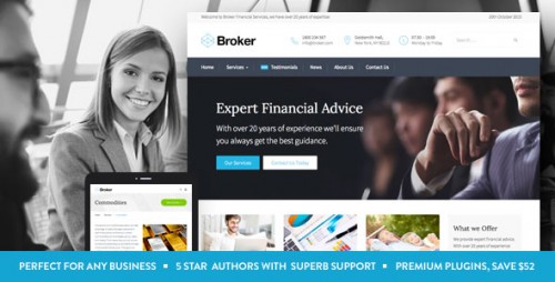 [NULLED] Broker - Business and Finance WordPress Theme product photo