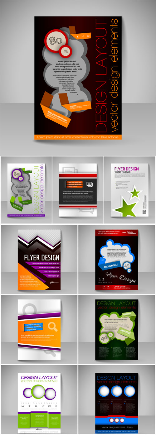 Template of flyer for business brochures, presentations, websites, magazine covers
