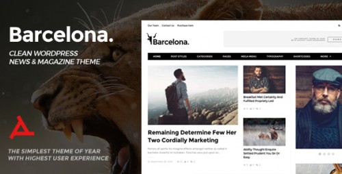 NULLED Barcelona v1.2.0 - Clean News & Magazine WordPress Theme product image