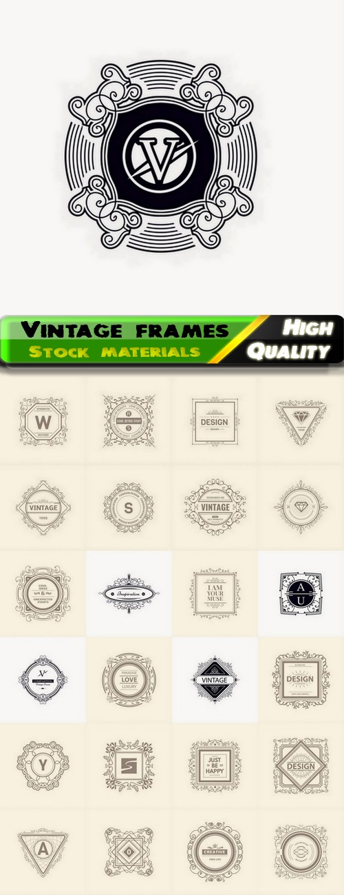 Vintage frames and brand emblems - 25 Eps