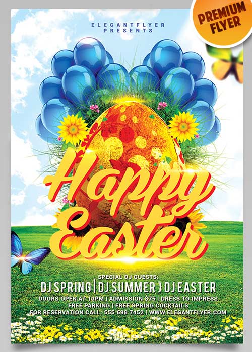 Happy Easter Flyer V2 PSD Template + Facebook Cover