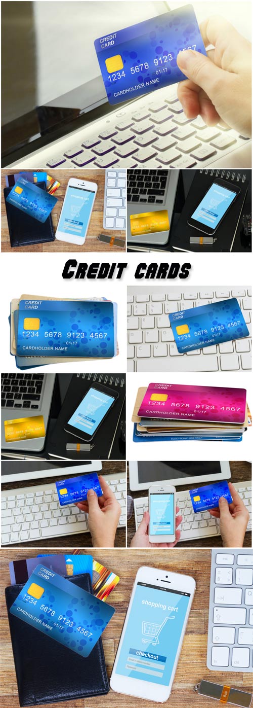 Credit cards, business collage