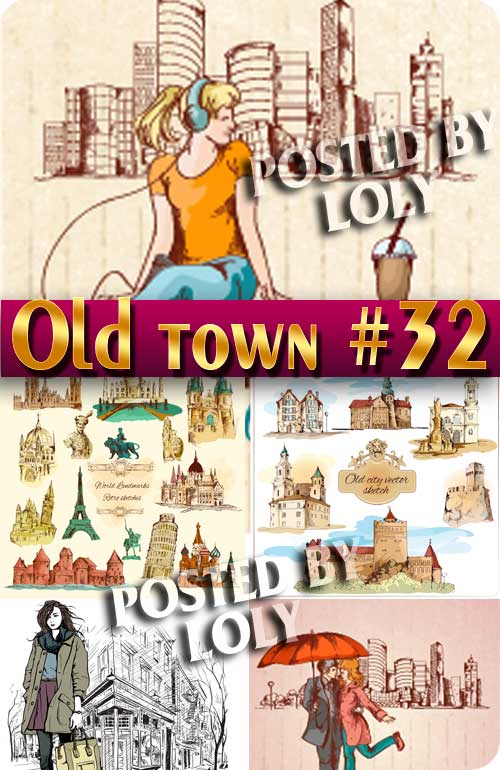Старый город #32 - Векторный клипарт