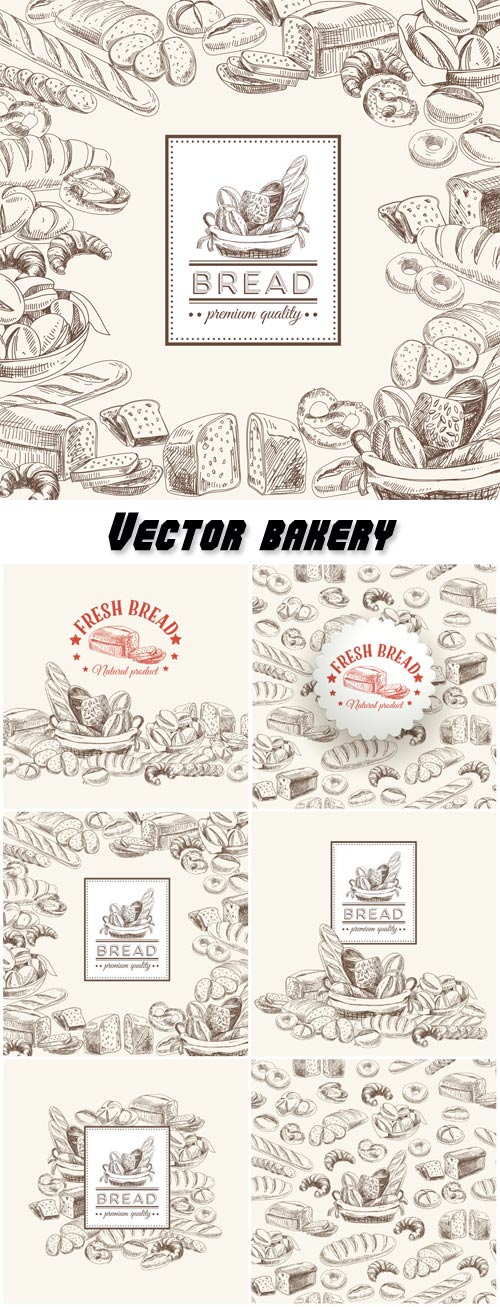 Vector bakery retro background