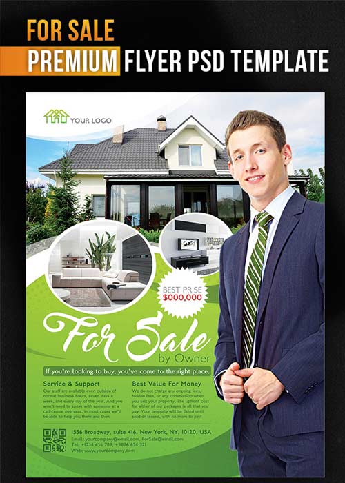 For Sale Flyer PSD Template + Facebook Cover