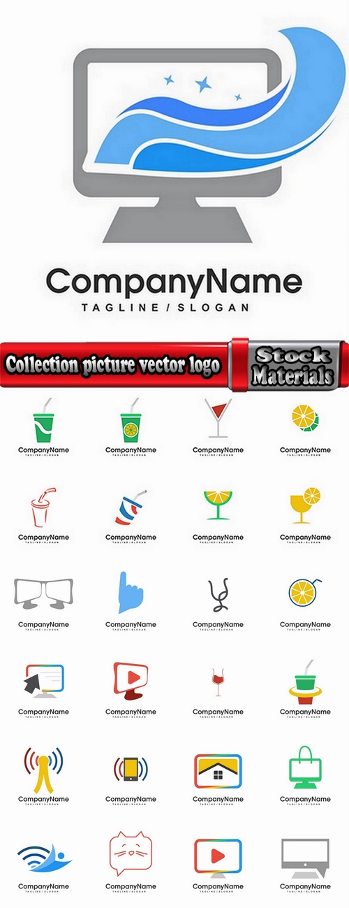 Collection picture vector logo illustration of the business campaign 30-25 EPS