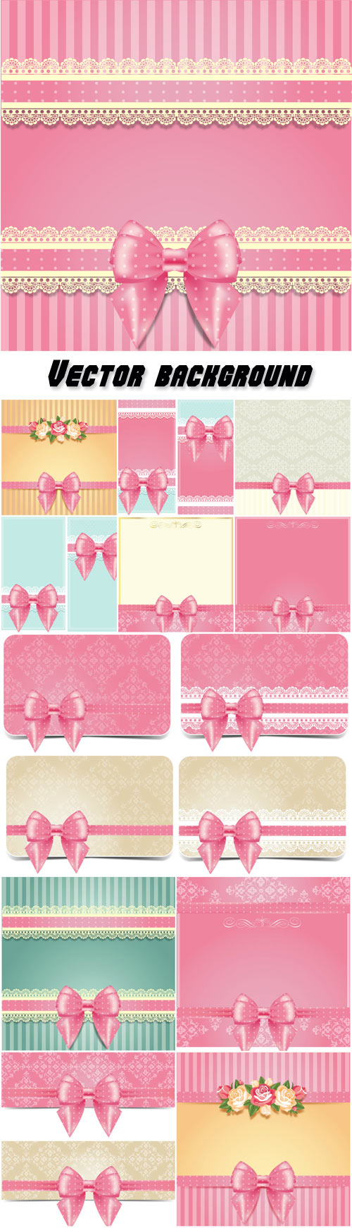Vector background with pink bows
