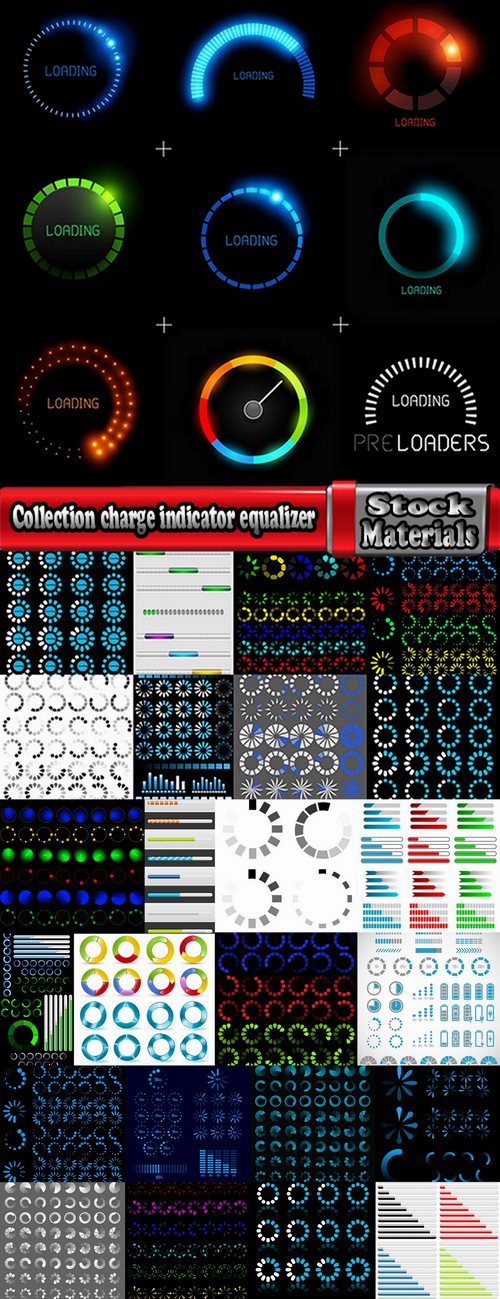 Collection charge indicator equalizer vector image 25 EPS