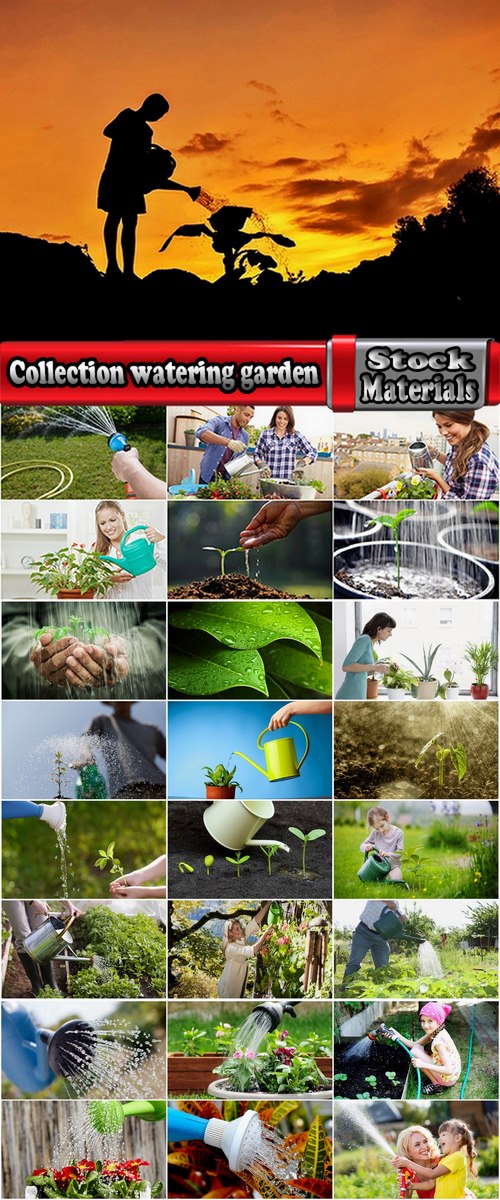 Collection watering garden gardening germ escapes earth ground soil bed 25 HQ Jpeg