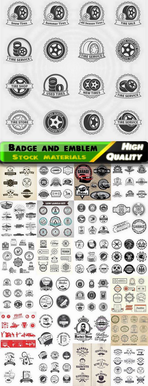 Badge and logos of different services - 25 Eps