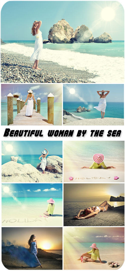 Beautiful woman by the sea