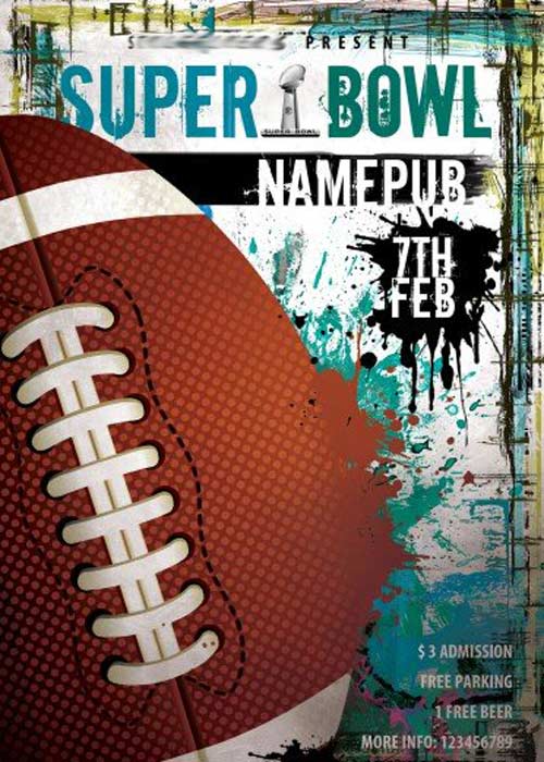 Super Bowl V3 PSD Flyer Template + Facebook Cover