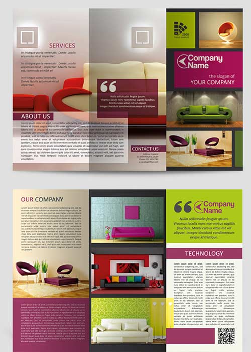 Furniture V1 Tri-Fold Brochure PSD Template